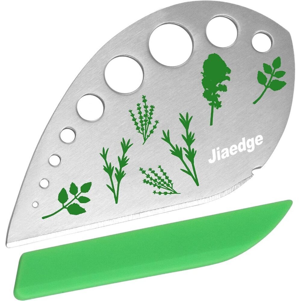 Herb Stripper, Green 9 holes Stainless Steel Kitchen Herbs Leaf Stripping Tool,